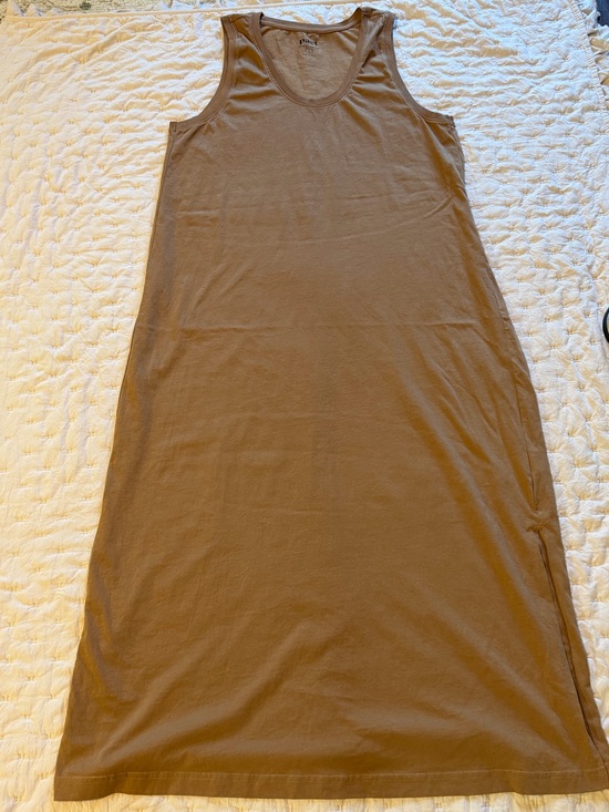 Pact Dresses & Skirts - Pact Organic Cotton Tank Maxi Dress Brown Sleeveless Side Slit Size Large